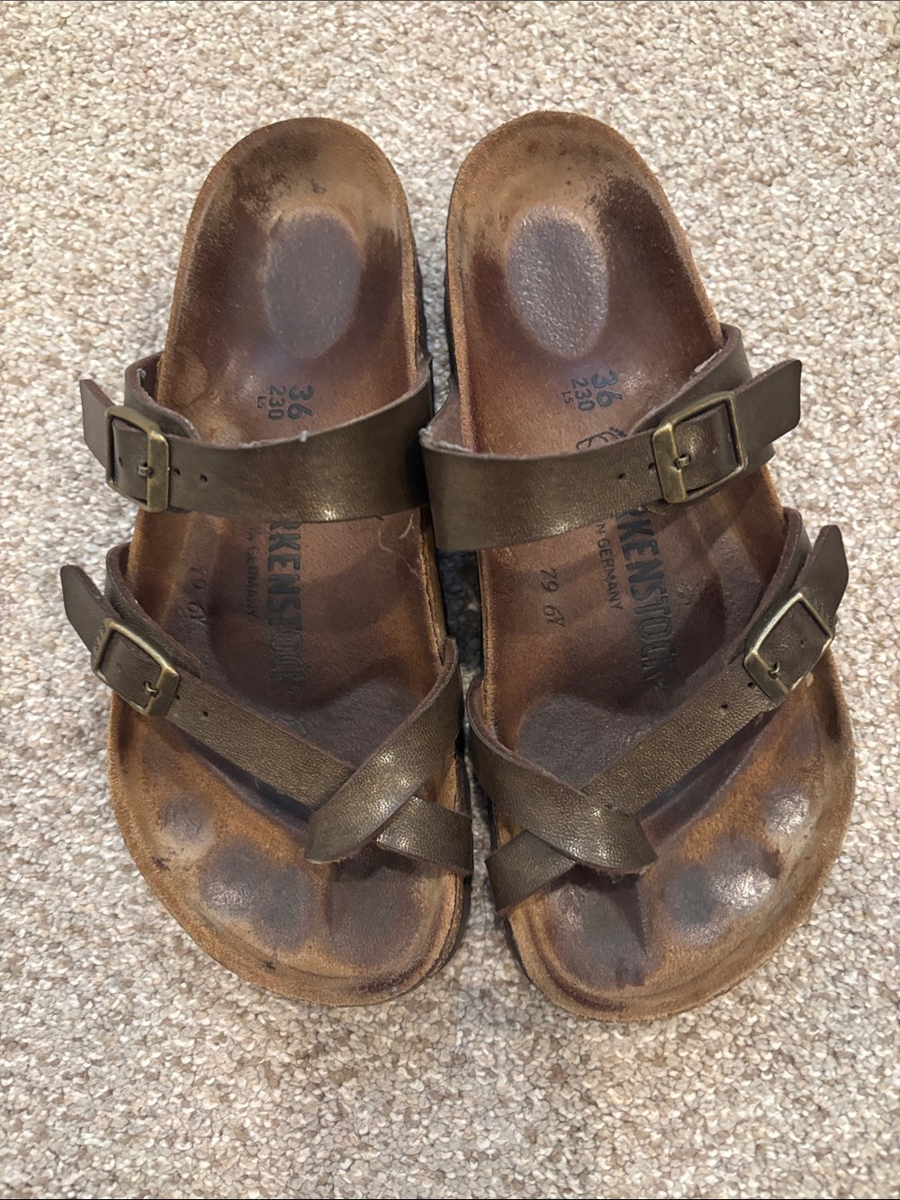 Birkenstock Brown Leather Double-Strap Sandals with Buckles - Picture 2 of 7